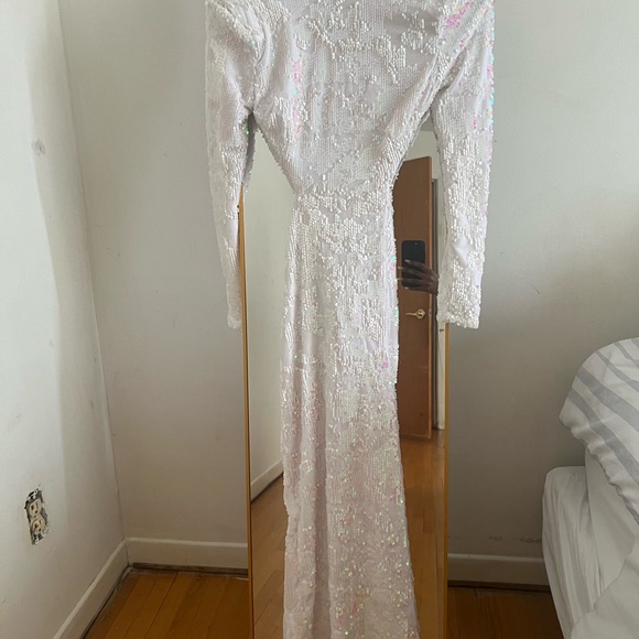 Ivory utopia sequin midi cut dress - Picture 3 of 4